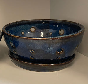 Berry Bowl with Dish, Dark Blue